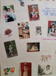 На плакате изображены фотографии мам, когда они пошли в первый раз в первый класс.